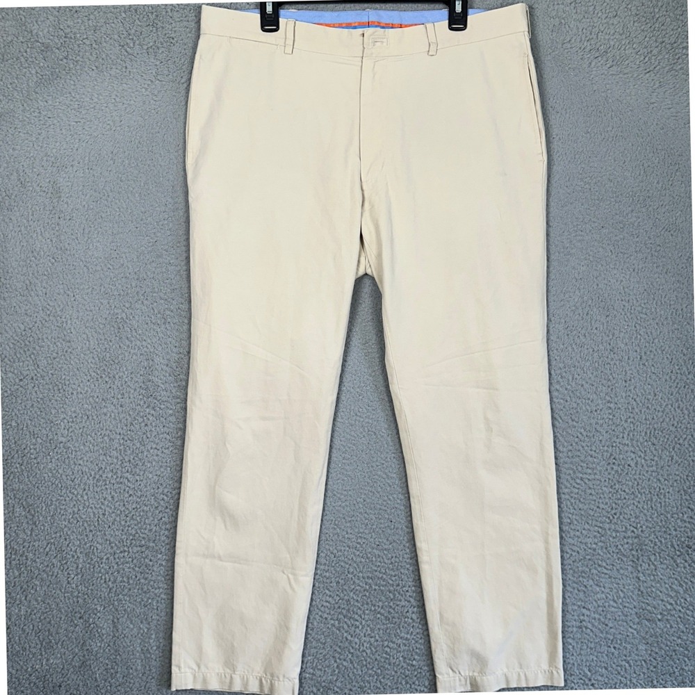 J. McLaughlin Pants Mens 36 Tan Beige Silk Blend Chino Performance Flat Front